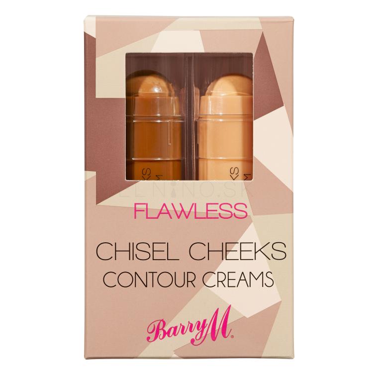 Barry M Flawless Chisel Cheeks Contour Creams Darčeková kazeta rozjasňovač 5 g + bronzer 5 g