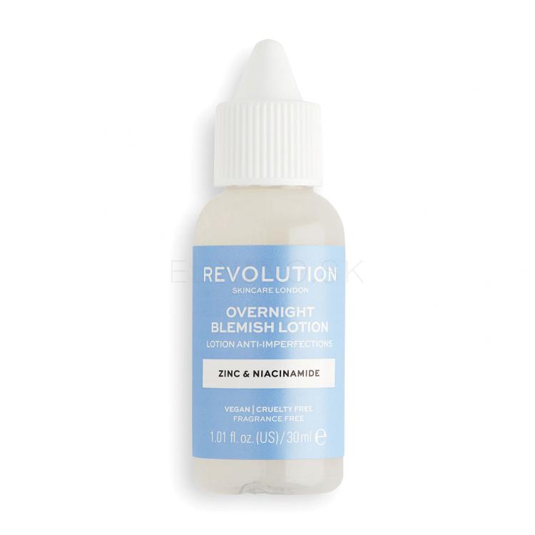 Revolution Skincare Overnight Blemish Lotion Zinc &amp; Niacinamide Lokálna starostlivosť pre ženy 30 ml