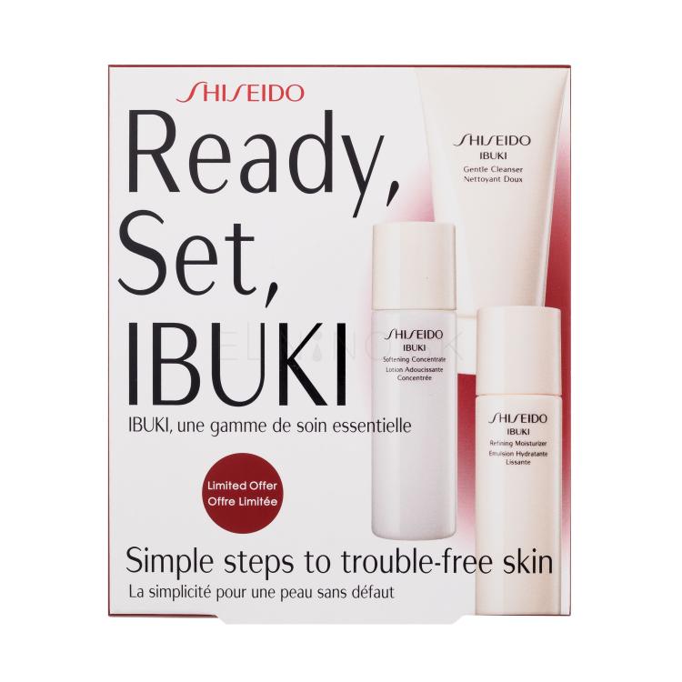 Shiseido Ibuki Set Darčeková kazeta Ibuki Gentle Cleanser 30 ml + Ibuki Softening Concentrate 30 ml + Ibuki Refining Moisturizer 30 ml