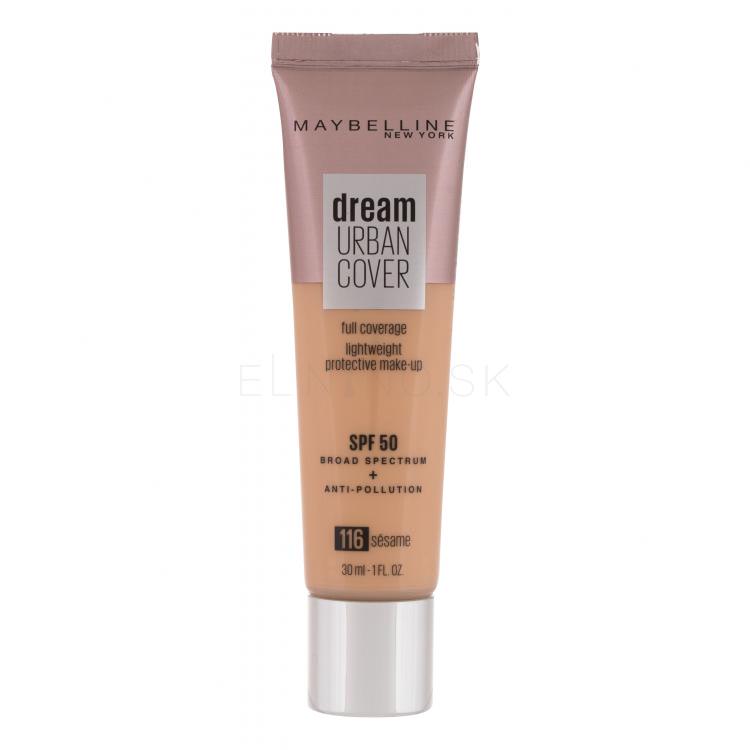 Maybelline Dream Urban Cover SPF50 Make-up pre ženy 30 ml Odtieň 116 Sesame