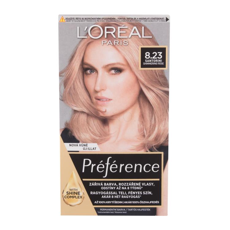 L&#039;Oréal Paris Préférence Farba na vlasy pre ženy 60 ml Odtieň 8.23 poškodená krabička