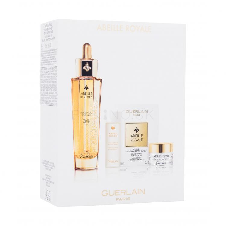 Guerlain Abeille Royale Age-Defying Programme: Oil, Lotion, Serum, Cream Darčeková kazeta pleťové olejové sérum Abeille Royale Youth Watery Oil 50 ml + pleťové sérum Abeille Royale Double R Renew &amp; Repair Serum 8 x 0,6 ml + pleťové tonikum Abeille Royale Fortifying Lotion With Royal Jelly 15 ml + de