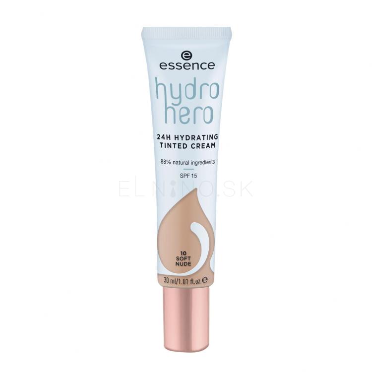 Essence Hydro Hero 24H Hydrating Tinted Cream SPF15 Make-up pre ženy 30 ml Odtieň 10 Soft Nude