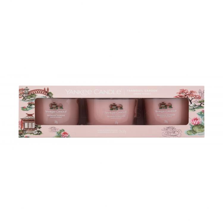 Yankee Candle Tranquil Garden Darčeková kazeta vonná sviečka 3 x 37 g