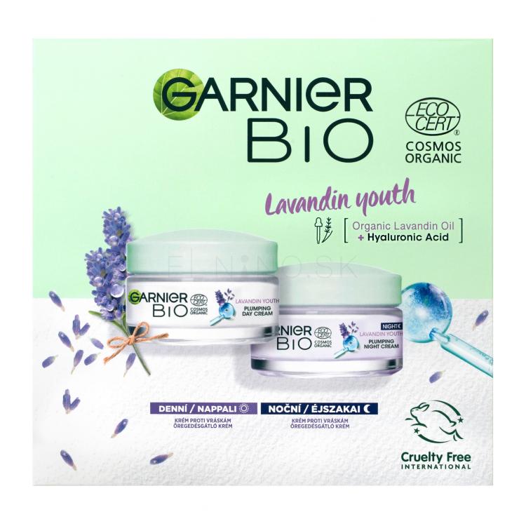 Garnier Bio Lavandin Youth Darčeková kazeta denný pleťový krém Bio Lavandin Youth Plumping Day Cream 50 ml + nočný pleťový krém Bio Lavandin Youth Plumping Night Cream 50 ml