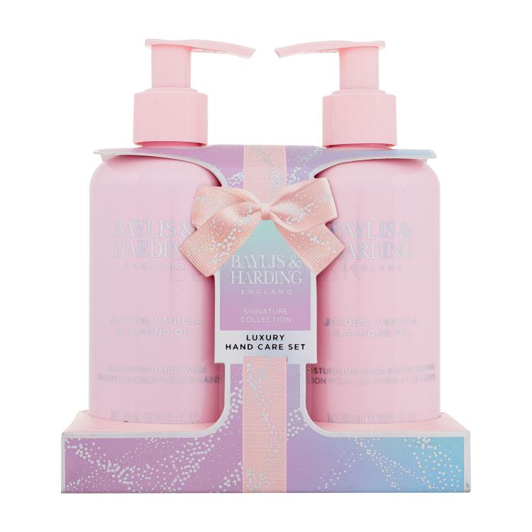 Baylis &amp; Harding Jojoba, Vanilla &amp; Almond Oil Signature Collection Luxury Hand Care Set Darčeková kazeta telové mlieko Jojoba, Vanilla &amp; Almond Oil 300 ml + mydlo na ruky Jojoba, Vanilla &amp; Almond Oil 300 ml