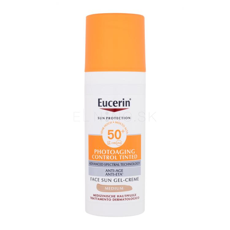 Eucerin Sun Protection Photoaging Control Tinted Gel-Cream SPF50+ Opaľovací prípravok na tvár pre ženy 50 ml Odtieň Medium