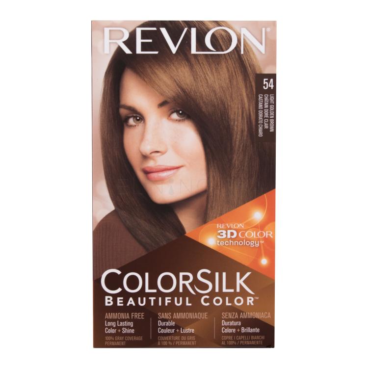 Revlon Colorsilk Beautiful Color Farba na vlasy pre ženy Odtieň 54 Light Golden Brown Set poškodená krabička