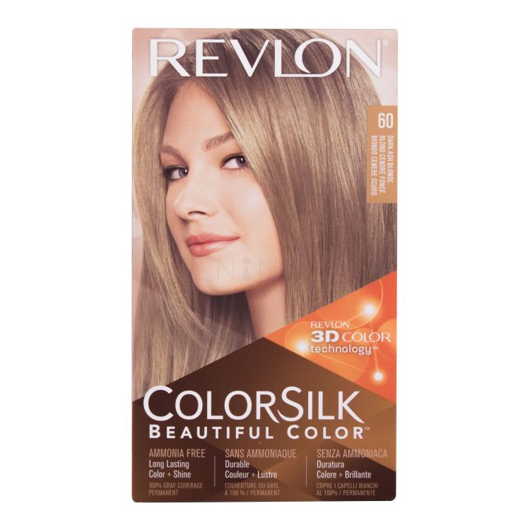 Revlon Colorsilk Beautiful Color Farba na vlasy pre ženy Odtieň 60 Dark Ash Blonde Set poškodená krabička