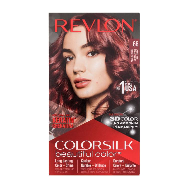 Revlon Colorsilk Beautiful Color Farba na vlasy pre ženy Odtieň 66 Cherry Red Set poškodená krabička