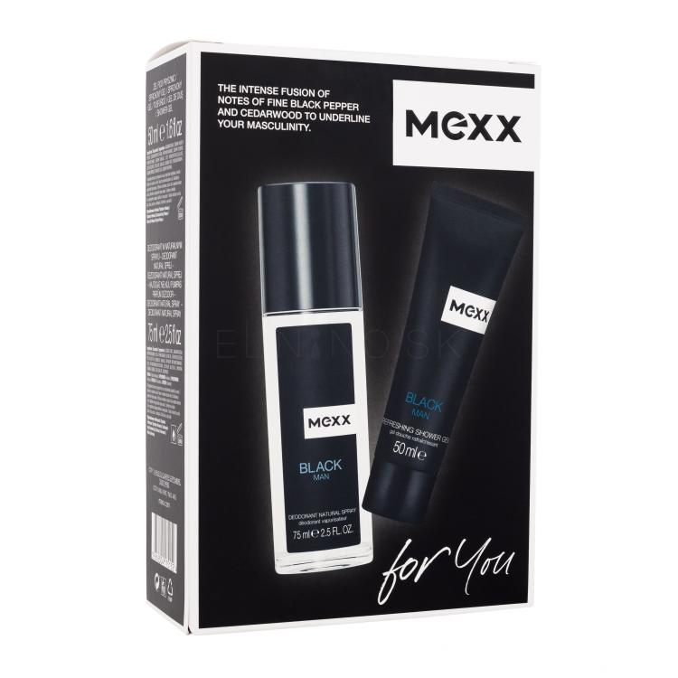 Mexx Black Darčeková kazeta dezodorant 75 ml + sprchovací gél 50 ml