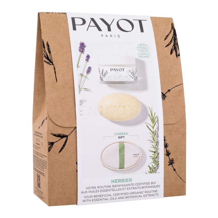 PAYOT Herbier Gift Set Darčeková kazeta univerzálny pleťový krém Herbier 50 ml + tuhý masážny krém Herbier 50 g + exfoliačná lufa