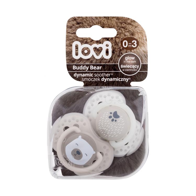 LOVI Buddy Bear Dynamic Soother 0-3m Cumlík pre deti 2 ks