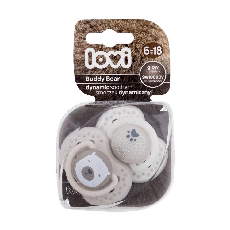 LOVI Buddy Bear Dynamic Soother 6-18m Cumlík pre deti 2 ks