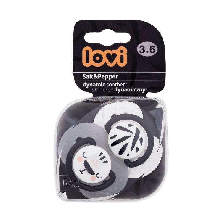 LOVI Salt&amp;Pepper Dynamic Soother 3-6m Cumlík pre deti 2 ks