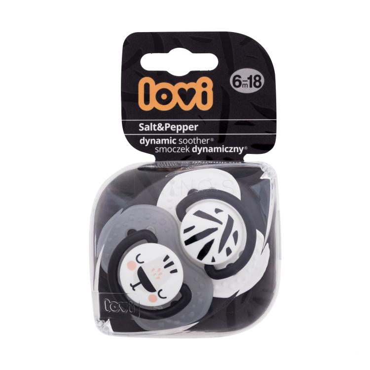 LOVI Salt&amp;Pepper Dynamic Soother 6-18m Cumlík pre deti 2 ks