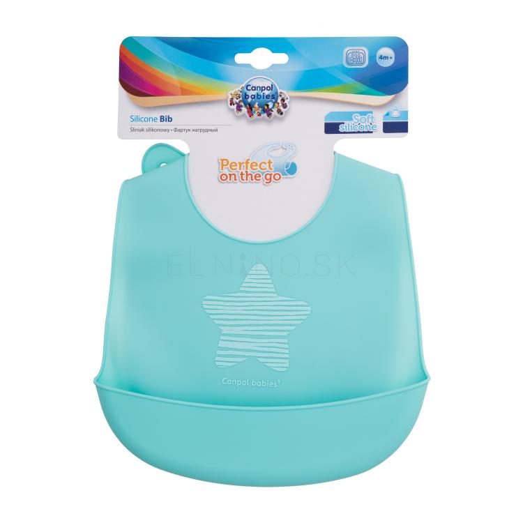 Canpol babies Pastels Silicone Bib Blue Podbradník pre deti 1 ks