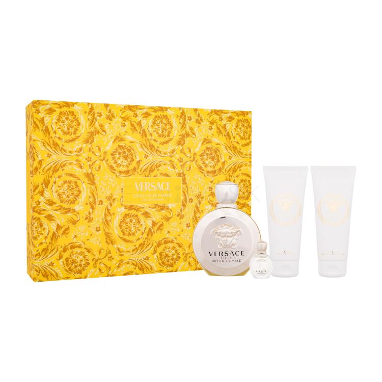 Versace Eros Pour Femme Darčeková kazeta parfumovaná voda 100 ml + parfumovaná voda 5 ml + sprchovací gél 100 ml + telové mlieko 100 ml