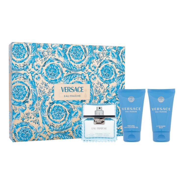 Versace Man Eau Fraiche SET2 Darčeková kazeta toaletná voda 50 ml + sprchovací gél 50 ml + balzam po holení 50 ml