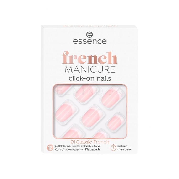 Essence French Manicure Click &amp; Go Nails Umelé nechty pre ženy Odtieň 01 Classic French Set