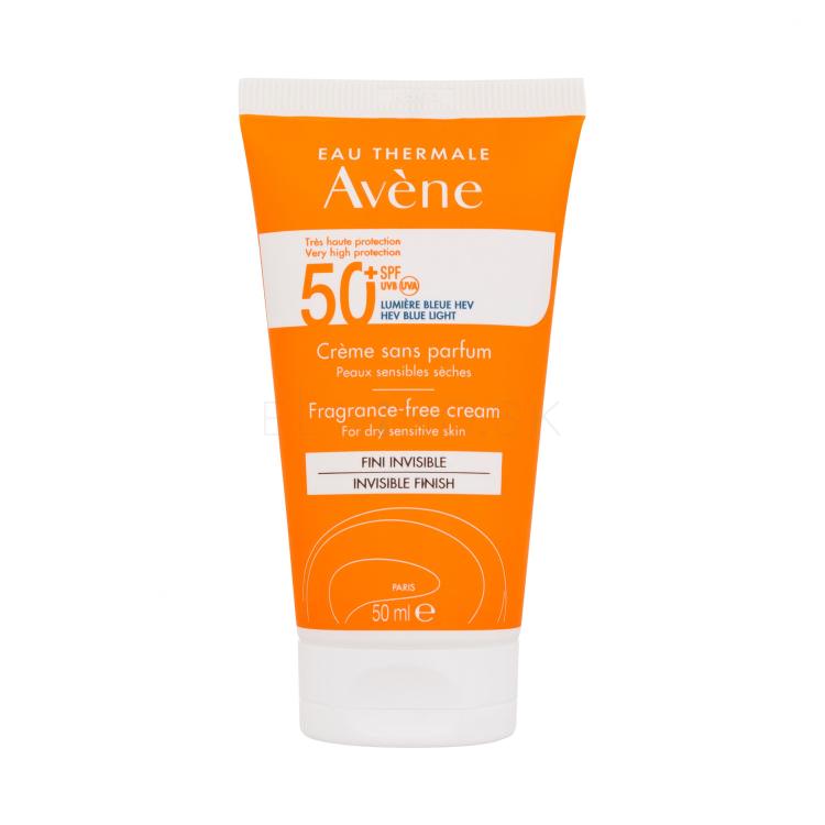 Avene Sun Cream Invisible Finish Fragrance-Free SPF50+ Opaľovací prípravok na tvár 50 ml