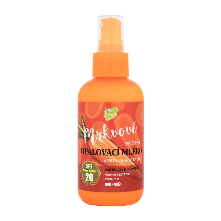 Vivaco Bio Carrot Tanning Milk SPF20 Opaľovací prípravok na telo 150 ml