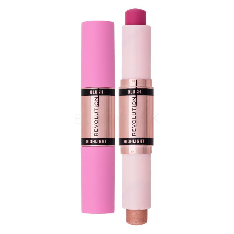 Makeup Revolution London Blush &amp; Highlight Stick Lícenka pre ženy 4,3 g Odtieň Champagne Shine