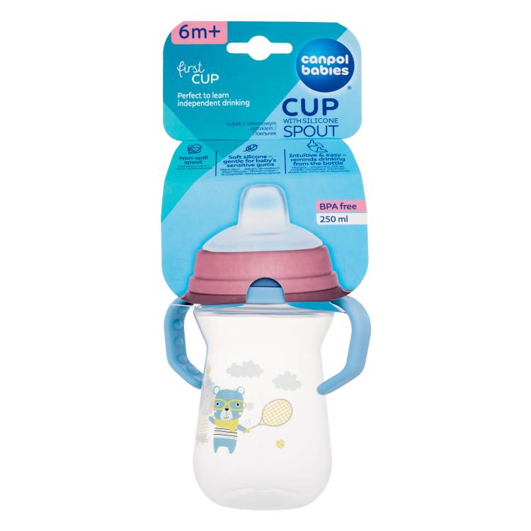 Canpol babies Bonjour Paris First Cup Blue 6m+ Šálka pre deti 250 ml