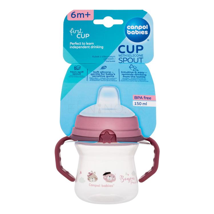 Canpol babies Bonjour Paris First Cup Pink 6m+ Šálka pre deti 150 ml