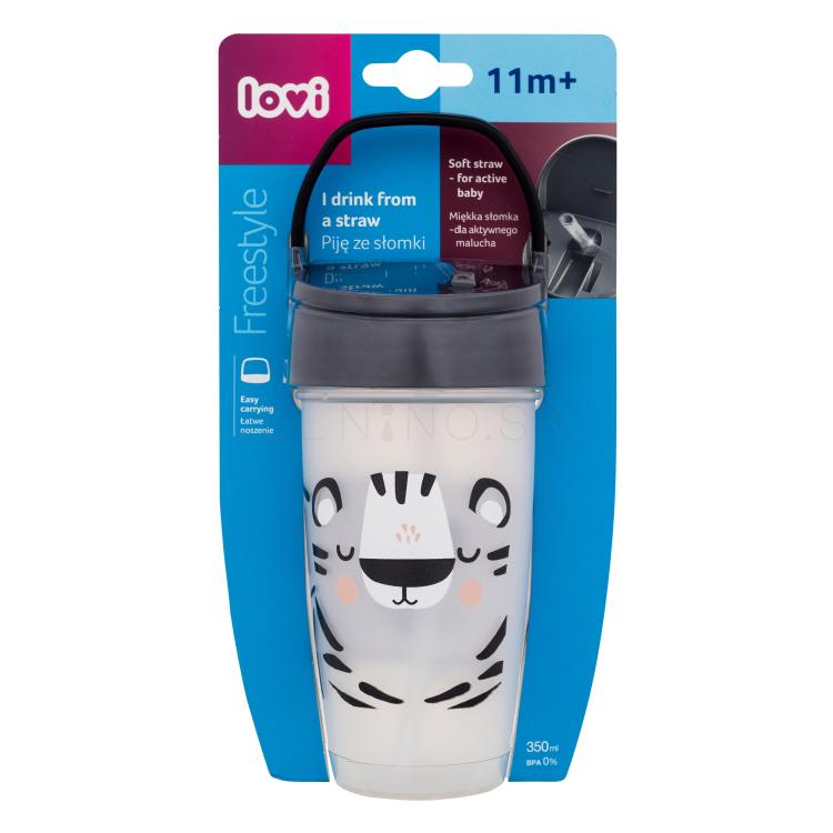 LOVI Salt&amp;Pepper Cup With Straw Šálka pre deti 350 ml