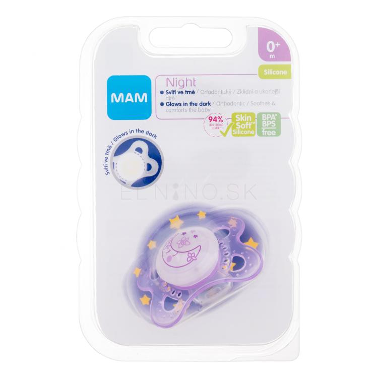 MAM Night Silicone Pacifier 0m+ Moon Cumlík pre deti 1 ks