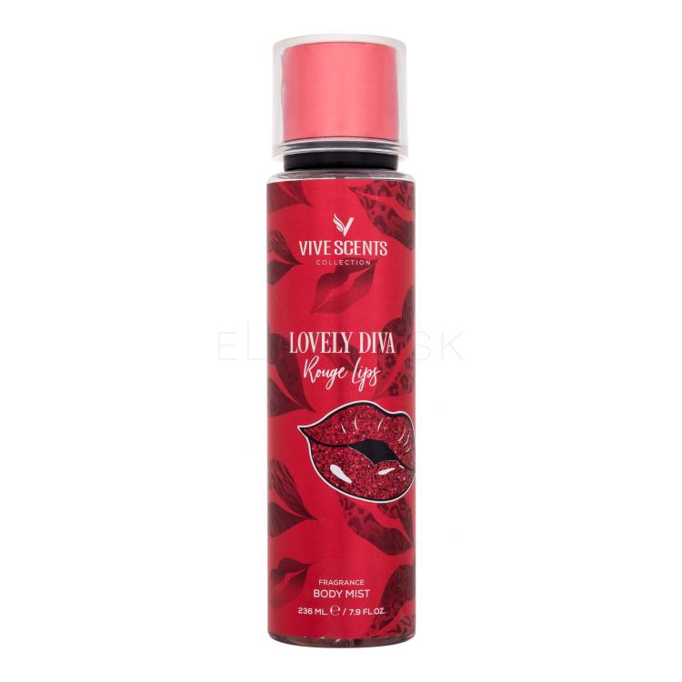 Vive Scents Lovely Diva Rouge Lips Telový sprej pre ženy 236 ml