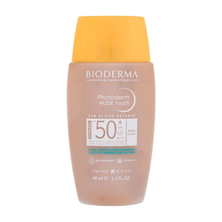 BIODERMA Photoderm Nude Touch Mineral SPF50+ Opaľovací prípravok na tvár 40 ml Odtieň Golden