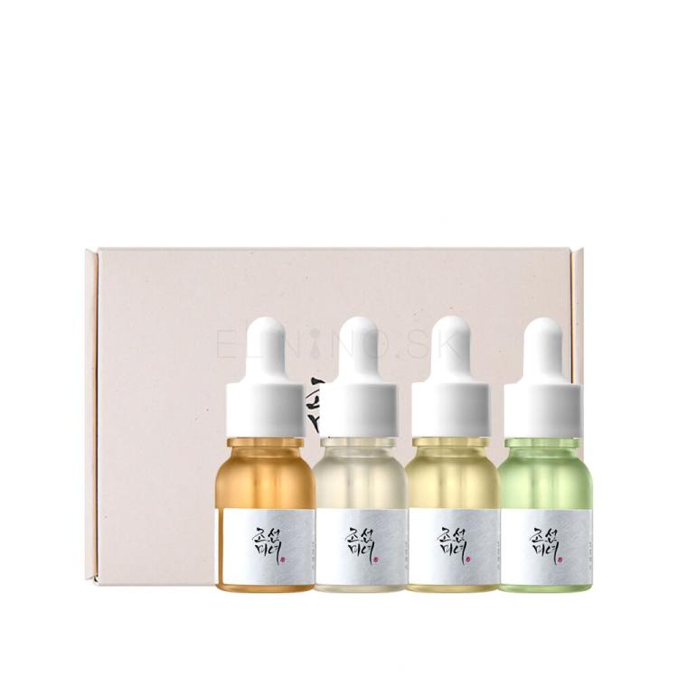 Beauty of Joseon Hanbang Serum Discovery Kit Darčeková kazeta pleťové sérum Revive Serum Ginseng + Snail Mucin 10 ml + pleťové sérum Glow Deep Serum Rice Alpha-Arbutin 10 ml + pleťové sérum Glow Serum Propolis + Niacinamide 10 ml + pleťové sérum Calming Serum Green Tea + Panthenol 10 ml