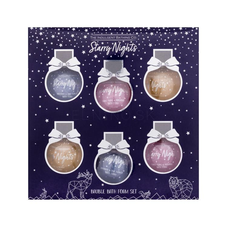 The Indulgent Bathing Co. Starry Nights Bauble Bath Foam Set Darčeková kazeta pena do kúpeľa Lavender And Lime Flower Bath Foam 2 x 30 ml + pena do kúpeľa Ylang Ylang And Patchouli Bath Foam 2 x 30 ml + pena do kúpeľa Jasmine And Neroli Bath Foam 2 x 30 ml