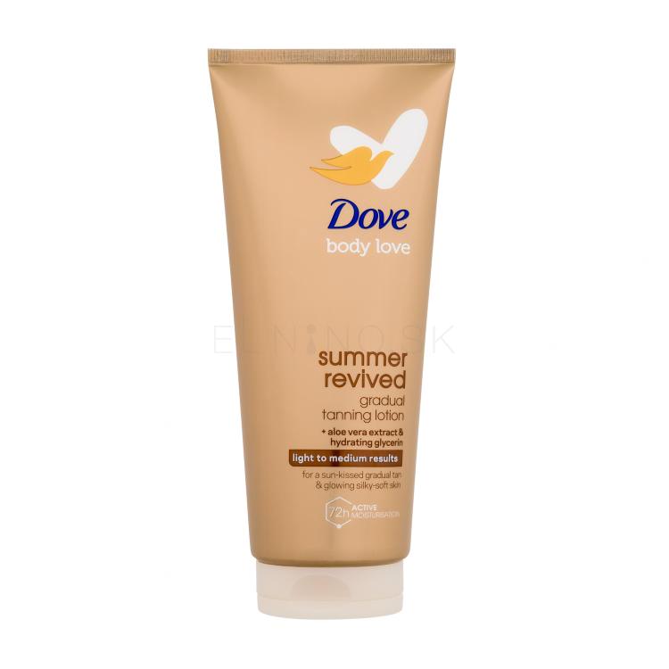 Dove Body Love Summer Revived Gradual Tanning Lotion Samoopaľovací prípravok pre ženy 200 ml Odtieň Light to Medium