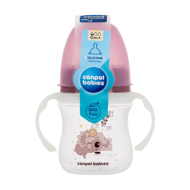 Canpol babies Sleepy Koala Easy Start Anti-Colic Bottle Pink 0m+ Dojčenská fľaša pre deti 120 ml