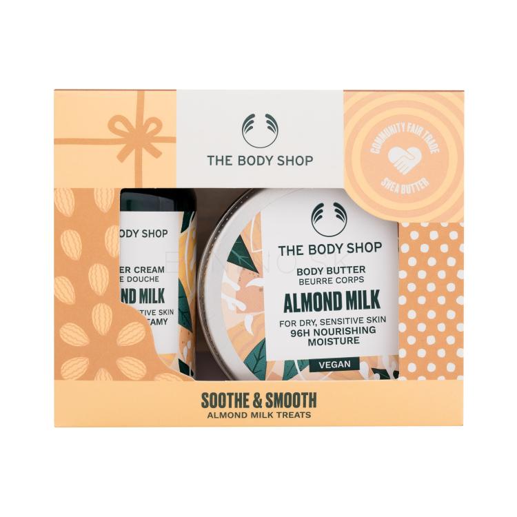 The Body Shop Almond Milk Soothe &amp; Smooth Darčeková kazeta sprchovacíkrém Shower Cream Almond Milk 60 ml + telové maslo Body Butter Almond Milk 50 ml