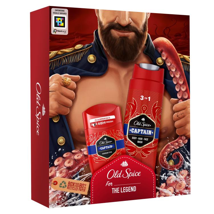 Old Spice Captain Darčeková kazeta deostick 50 ml + sprchovací gél 3v1 250 ml