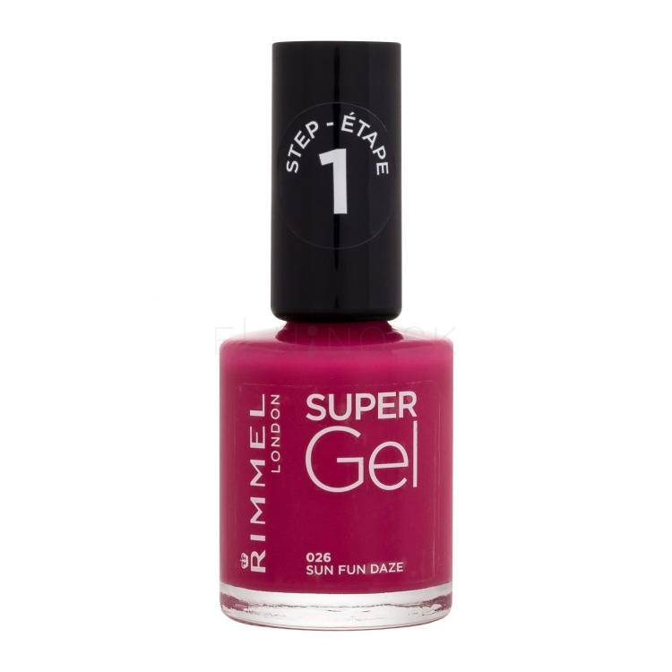 Rimmel London Super Gel STEP1 Lak na nechty pre ženy 12 ml Odtieň 026 Sun Fun Daze poškodený flakón