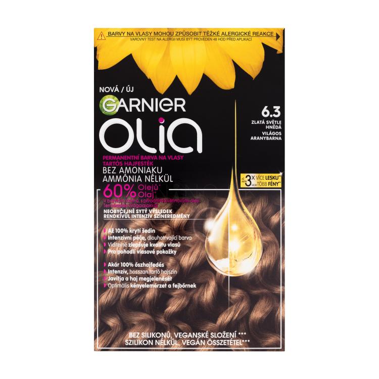 Garnier Olia Farba na vlasy pre ženy 60 g Odtieň 6,3 Golden Light Brown poškodená krabička