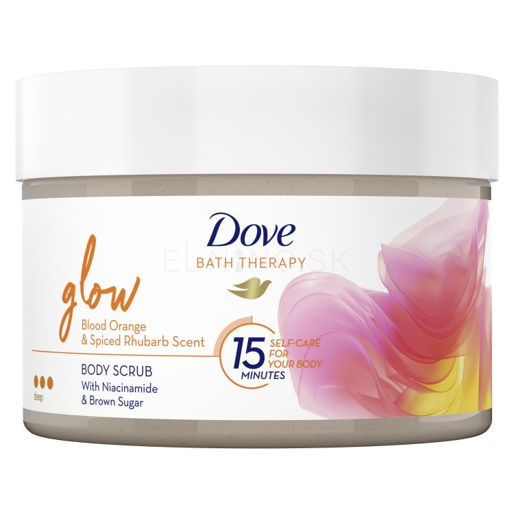 Dove Bath Therapy Glow Body Scrub Telový peeling pre ženy 295 ml