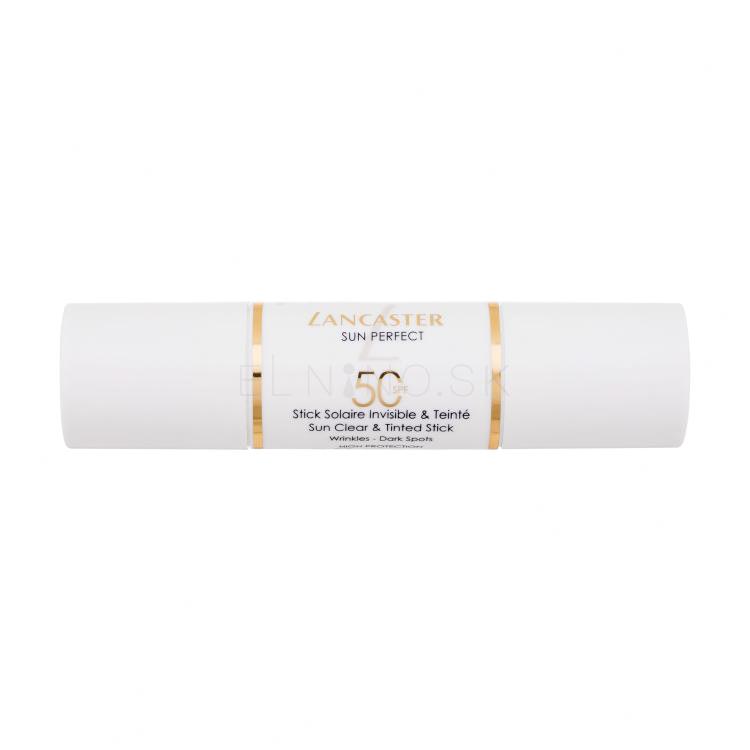 Lancaster Sun Perfect Sun Clear &amp; Tinted Stick SPF50 Opaľovací prípravok na tvár pre ženy 12 g