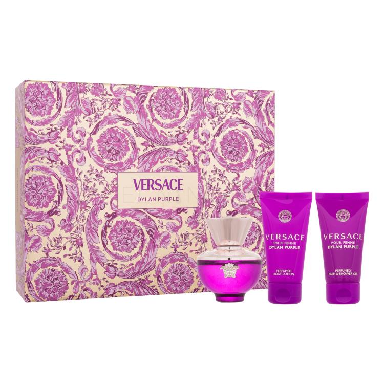 Versace Pour Femme Dylan Purple SET1 Darčeková kazeta parfumovaná voda 50 ml + sprchovací gél 50 ml + telové mlieko 50 ml