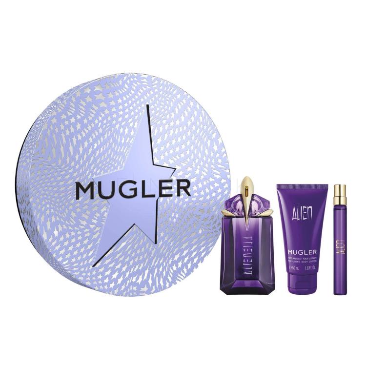 Mugler Alien Darčeková kazeta parfumovaná voda 60 ml + telové mlieko 50 ml + parfumovaná voda 10 ml