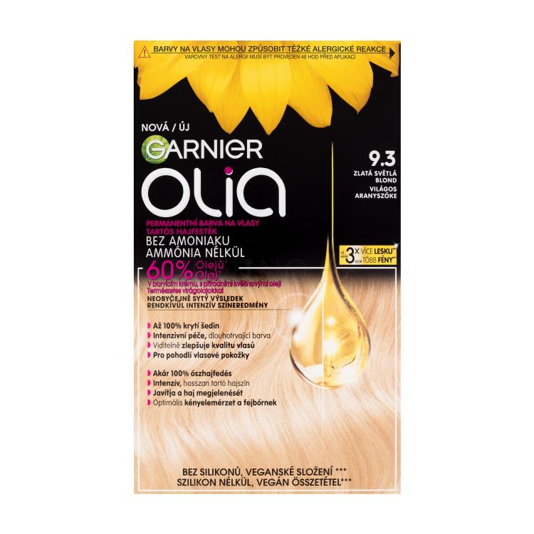 Garnier Olia Farba na vlasy pre ženy 60 g Odtieň 9,3 Golden Light Blonde poškodená krabička