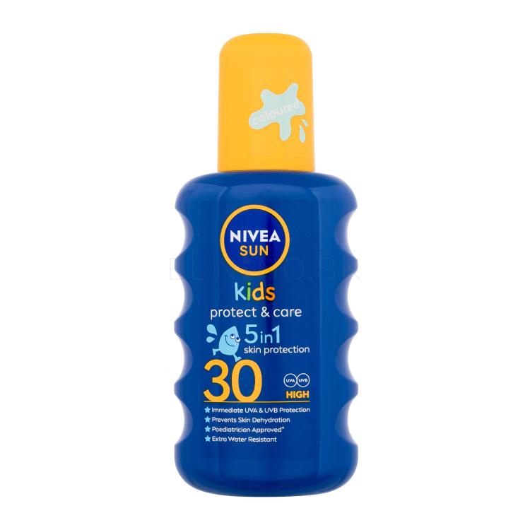 Nivea Sun Kids Protect &amp; Care Sun Spray 5 in 1 SPF30 Opaľovací prípravok na telo pre deti 200 ml