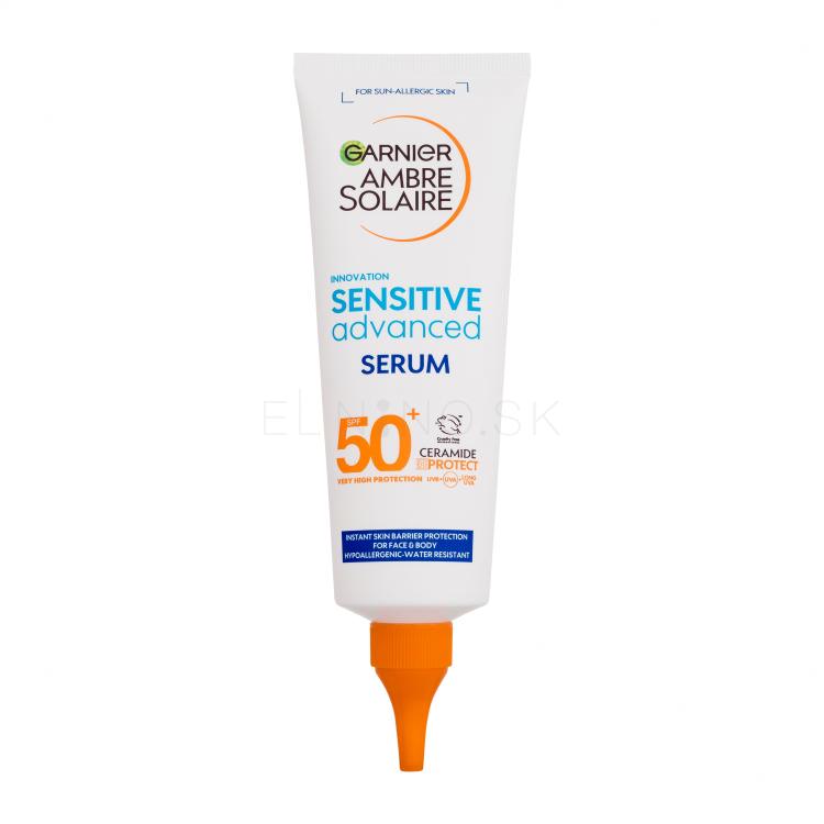 Garnier Ambre Solaire Sensitive Advanced Serum SPF50+ Opaľovací prípravok na telo 125 ml poškodená krabička