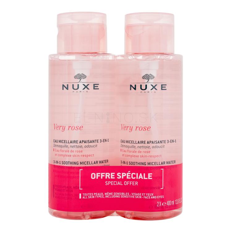 NUXE Very Rose 3-In-1 Soothing Micelárna voda pre ženy 2x400 ml