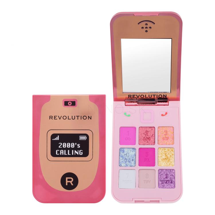 Makeup Revolution London Y2K Baby Flip Phone Eyeshadow Palette Očný tieň pre ženy 3,6 g Odtieň 2000&#039;s Calling